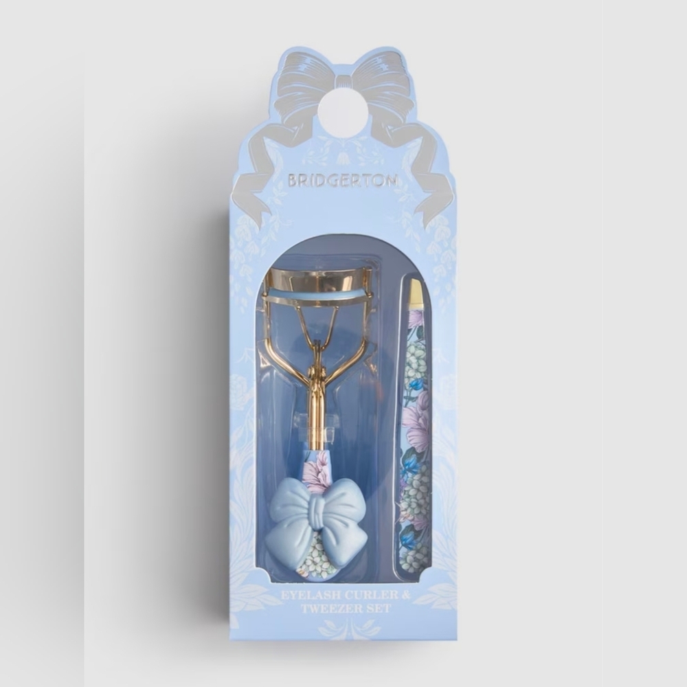Bridgerton Blue and Gold Eyelash Curler & Tweezer Set, Primark